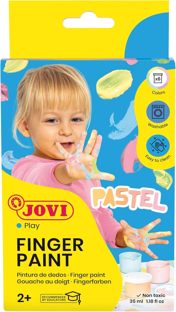 [540P] Estuche 6 botes pintura dedos jovi 35ml colores pastel