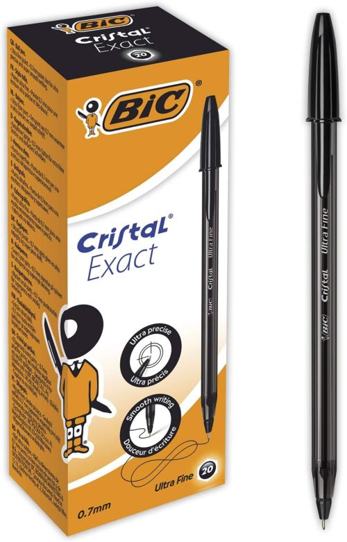 [992603] C/20 BOLIGRAFO BIC CRISTAL EXACT NEGRO