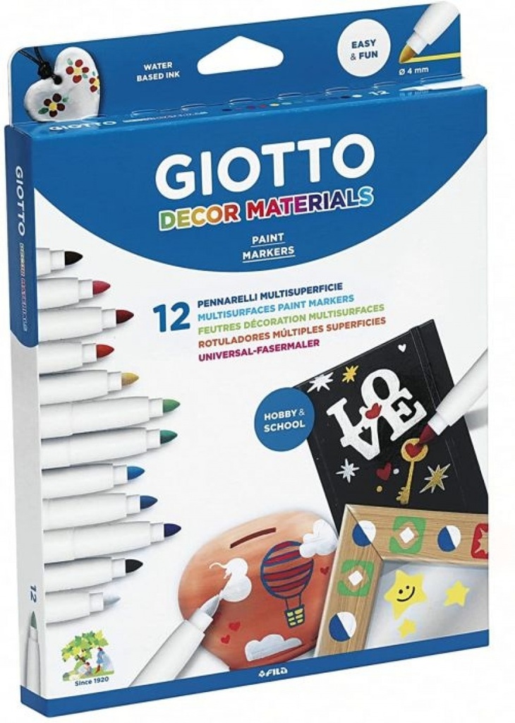[F453400] ESTUCHE 12 ROTULADORES GIOTTO DECOR MULTIPLES SUPERFICIES