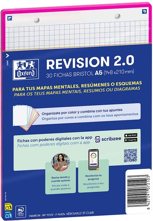 [400198778] PAQUETE FLASHCARDS 2.0 OXFORD A5 2T 30F CUAD.5X5 FUCSIA
