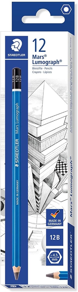[100-12B] C/12 lápiz de grafito mars lumograph 100 12b