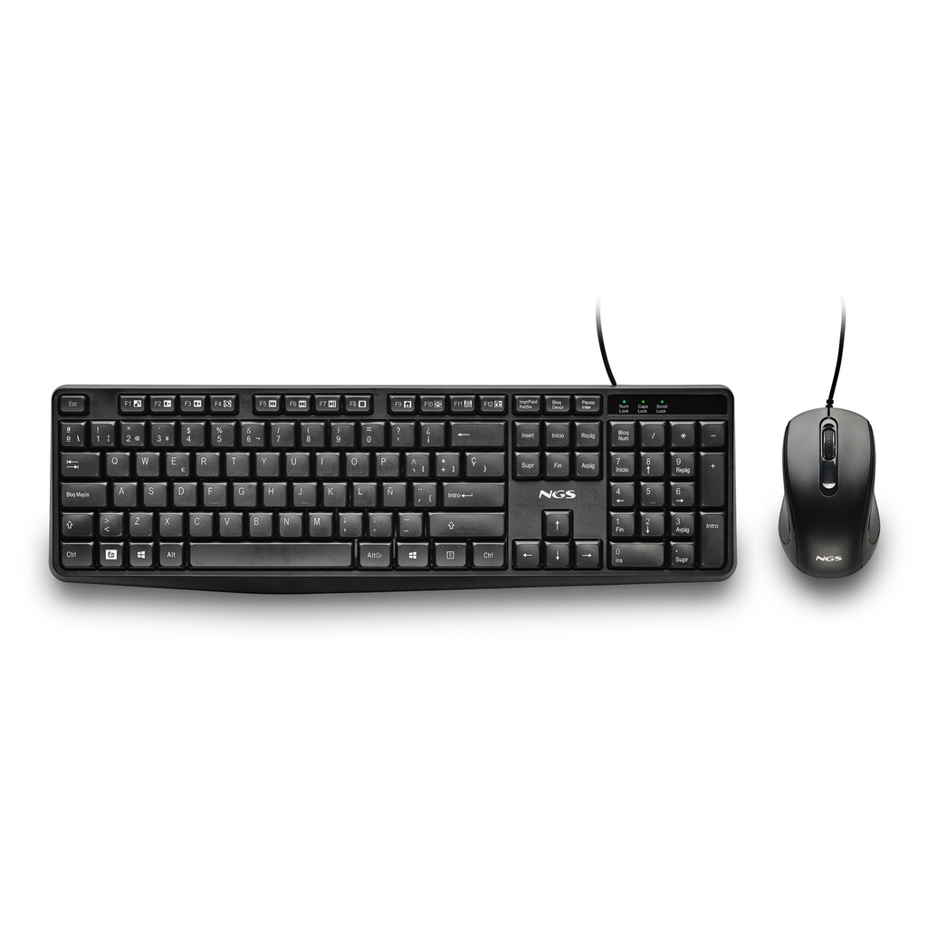 [NGS-KEYBOARD-0490] COCOA KIT V2 teclado Ratón incluido Universal USB QWERTY Español Negro