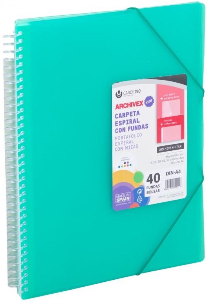 [53024054] TARIF.CARCH.PP ARCHIVEX A4 40 F. VERDE