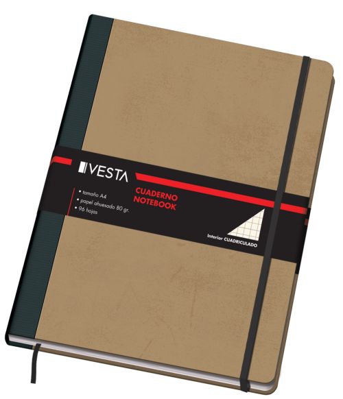 [10636] Cuaderno cartone a4 80g 96h cuad.5x5 cierre con goma