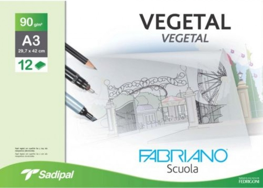 [F74233273] LAMINA PAPEL VEGETAL FABRIANO A3 B/12 - Pack de 10 unidades