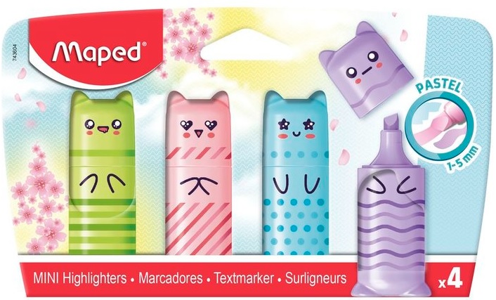 [743604] BLISTER 4 MARCADORES PASTEL MINI POCKET