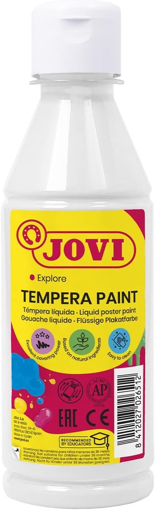 BOTE TEMPERA LIQUIDA JOVI 250ML BLANCO
