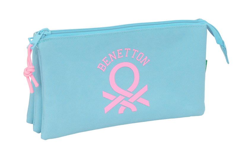 PORTATODO TRIPLE BENETTON BASICS CELESTE 22x12x3cm