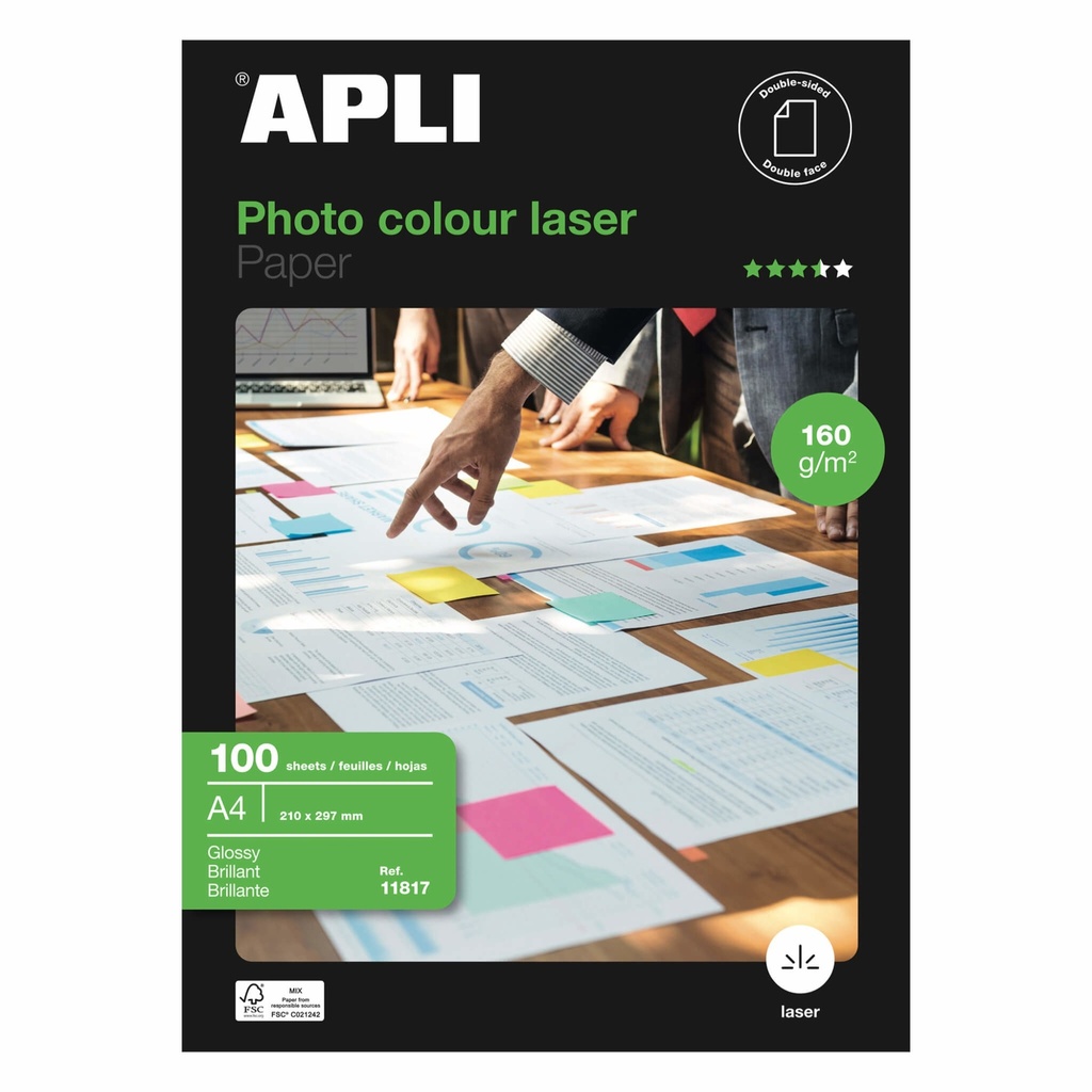 Paquete a4 100h papel 160g fotografico gloss laser glossy
