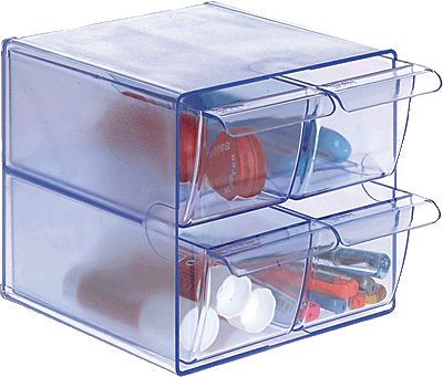 [6704CR] ORGANIZADOR CON 4 CAJONES TRANSPARENTE
