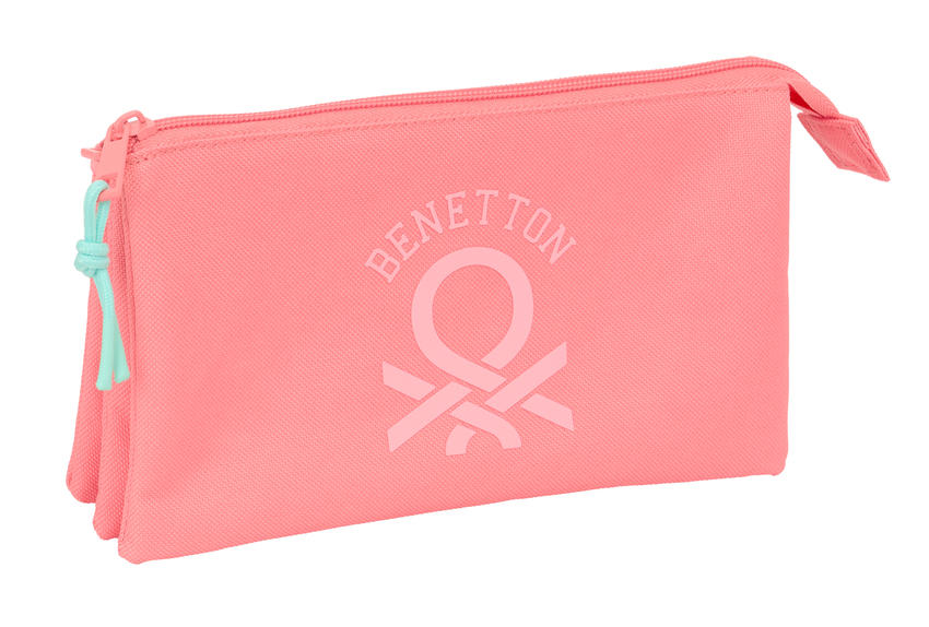 PORTATODO TRIPLE BENETTON BASICS CORAL 22x12x3cm