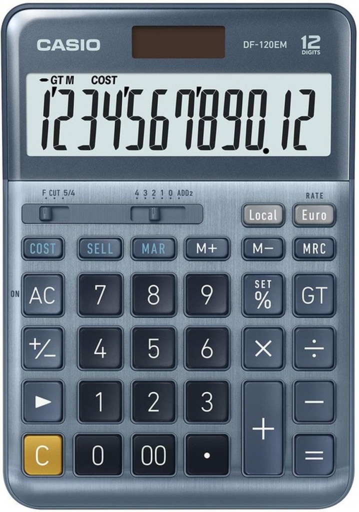 [DF-120EM-W-EP] Calculadora sobremesa df-120em 12 digitos solar/pilas azul