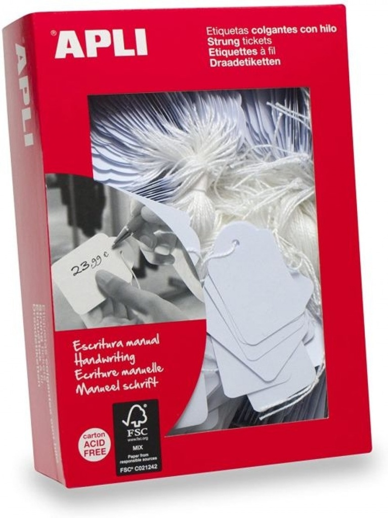 C/1000 ETIQUETAS COLGANTES MANUALES 18X29MM