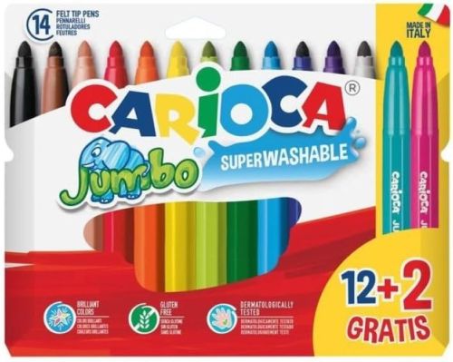 CARIOCA ROTULADORES JUMBO SUPER LAVABLES ESTUCHE 12+2 GRATIS C/SURTIDOS - Color no elegible
