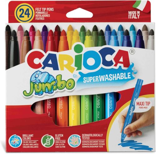 [40570] ESTUCHE 24 ROTULADORES CARIOCA JUMBO SUPERLAVABLES