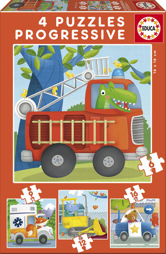 Patrulla de rescate 4 puzzles progresivos 6,9,12,16 piezas