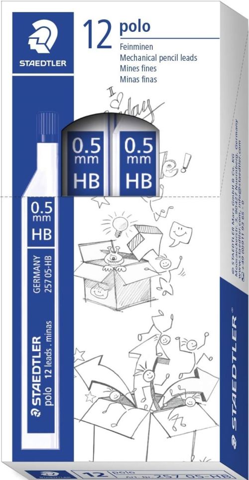 [257 05-HB] C/12 tubos 12 minas 0,5mm HB Polo
