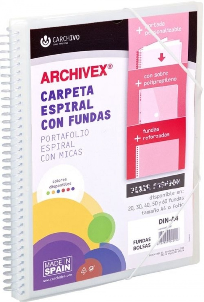 CARPETA 60 FUNDAS CANGURO A4 ARCHIVEX STAR TRANSLUCIDO