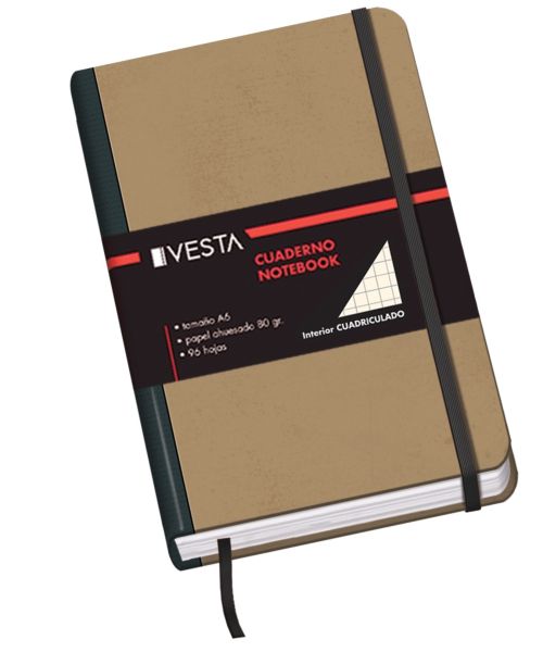 [10642] Cuaderno cartone a6 80g 96h cuad.5x5 cierre con goma