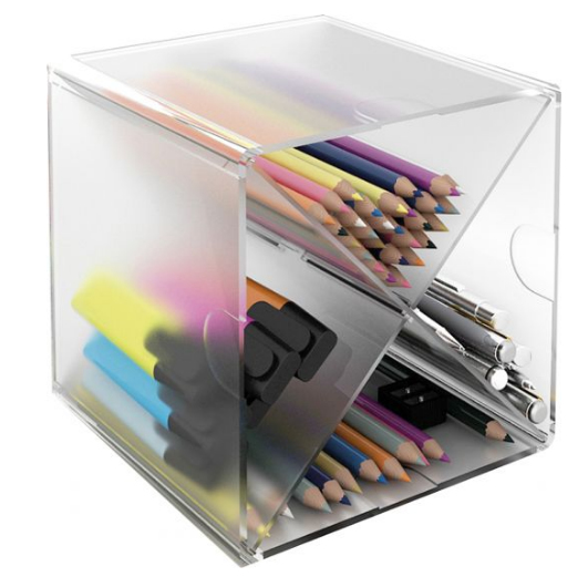 [6703 CS TP] Organizador con divisor de aspa con 4 compartimentos transparente