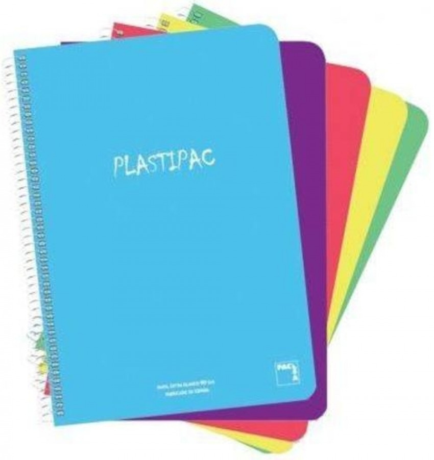 Paq/5 bloc 4º 80h 90g pauta 3.5 c/m plastipac tapa polipropileno