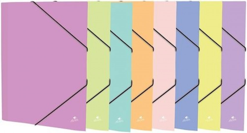 [4788SUEX] Paq/8 carpeta fº gomas y solapas carton forrado colores pastel
