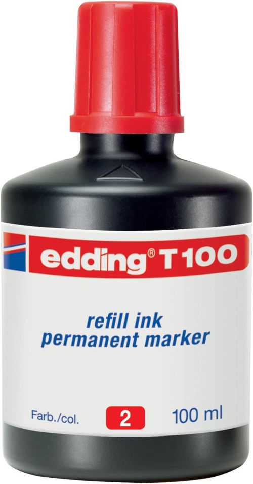 [C] Bote de tinta rotulador edding t-100 100ml rojo
