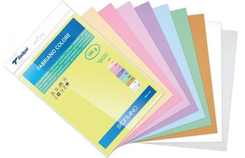 CARTULINA A4 FABR. 185g P/10 COL.PASTEL