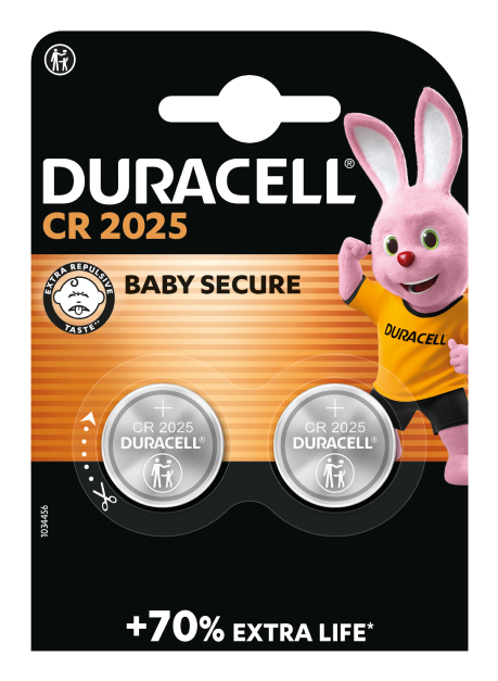 Blister 2 pila de boton duracell cr2025