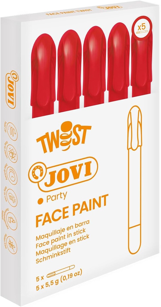 ESTUCHE 5 STICKS DE MAQUILLAJE JOVI ROJO