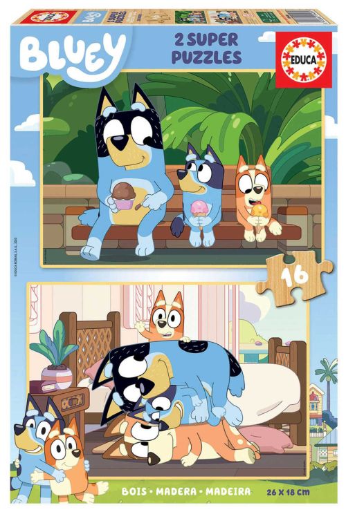 PUZZLE 2X16 PIEZAS BLUEY MADERA