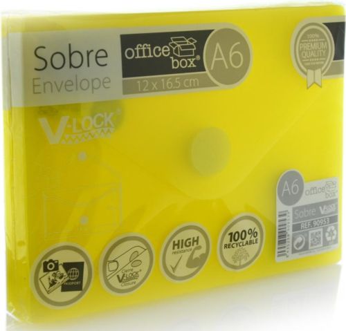 PAQ/10 SOBRE A6 V-LOCK 120X160 MM VELCRO COLOR AMARILLO