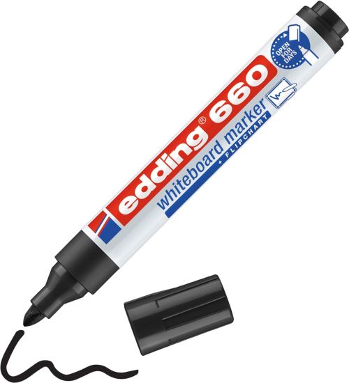 [4-660 001] C/10 ROTULADOR EDDING 660 NEGRO PIZARRA BLANCA