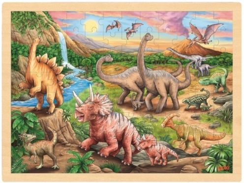 PUZZLE 96 PIEZAS EL VALLE DE LOS DINOSAURIOS MADERA