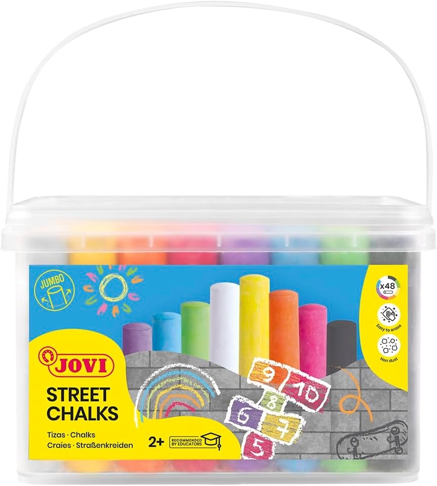 Bucket 48 tizas jumbo colores surtidos street chalks