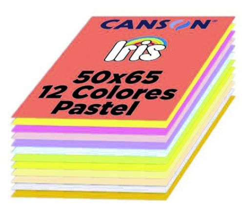 [C612712003] Paq/120 cartulinas iris 50x65 185g. surtido 12 colores vivos