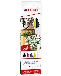 [4-4600-5] Estuche 5 rotulador edding 4600 textil colores surtidos