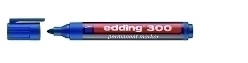 [300-03] c/10 rotulador edding 300 azul marcador permanente