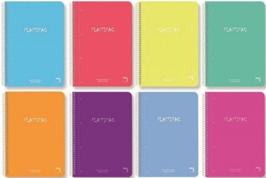 Paq/5 Cuaderno espiral a4 100h 90g. cuadrícula 5x5 microperforado + greca tapa plástico