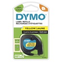 CINTA DYMO LETRATAG PLASTICO NEGRO/AMARILLO 12MMX4M.