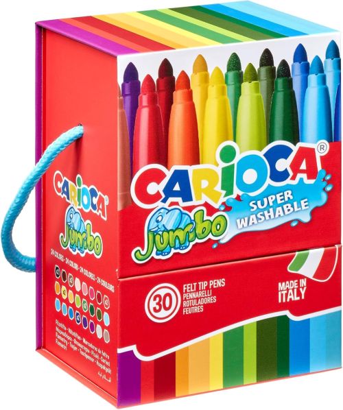 [41259] Caja 30 rotuladores carioca jumbo superlavables colores surtidos