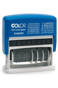 [105001/S120/WD] SELLO TEXTO + FECHADOR 4 MM AZUL S120WD
