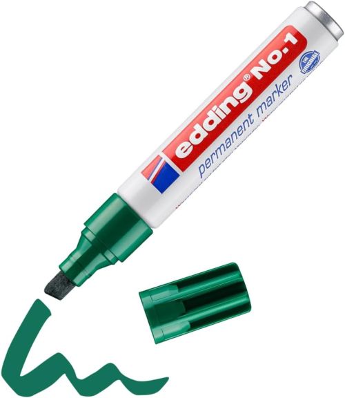 [104] C/10 ROTULADOR EDDING Nº1 VERDE 04 PERMANENTE P. BISELADA