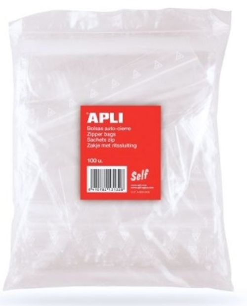 Paq/100 bolsas autocierre cremallera 80x120 mm zipper apli