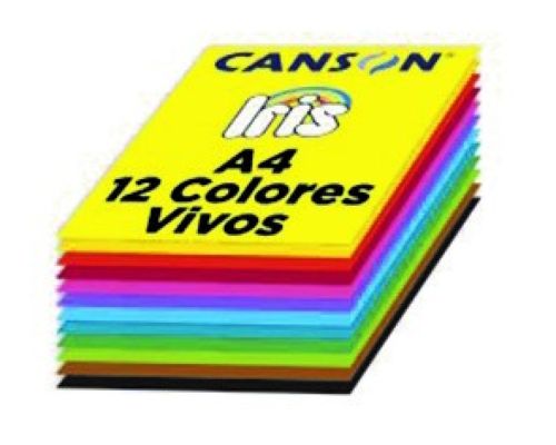 [C612712001] Paq/120 cartulinas iris a4 185g. surtido 12 colores vivos