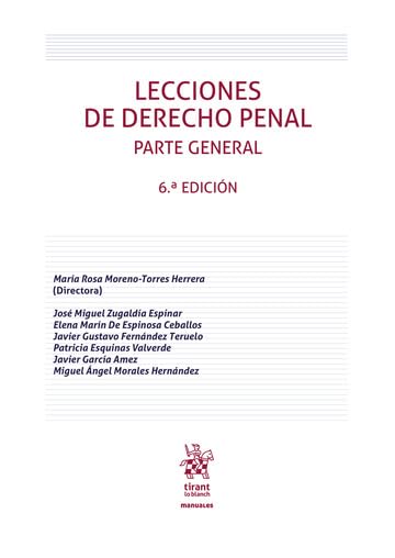 LECCIONES DE DERECHO PENAL PARTE GENERAL (6ª EDICION)