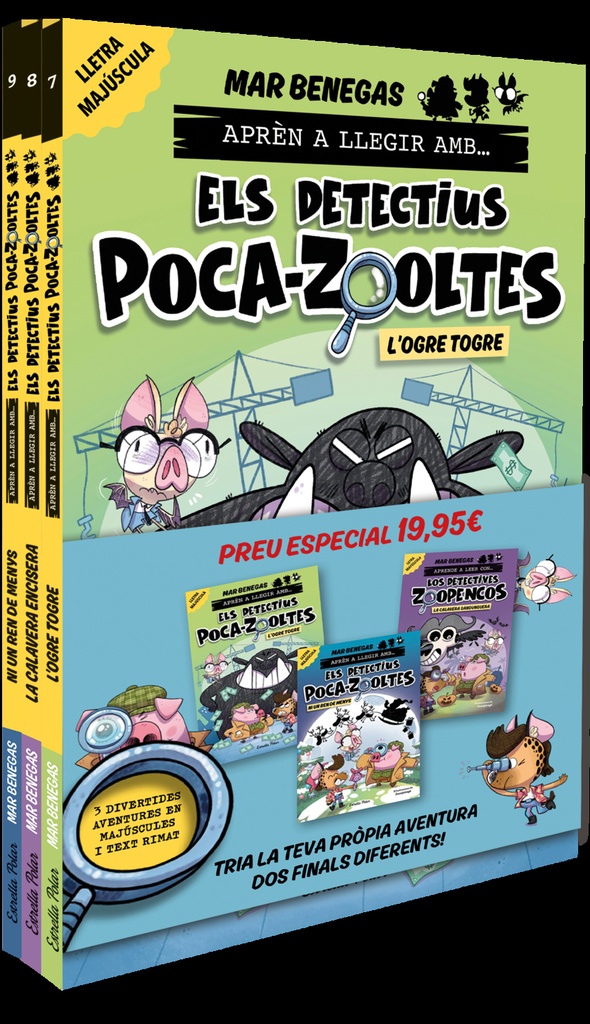 Pack Aprèn a llegir amb... Els detectius Poca-zooltes! 7,8 i 9: En lletra MAJÚS