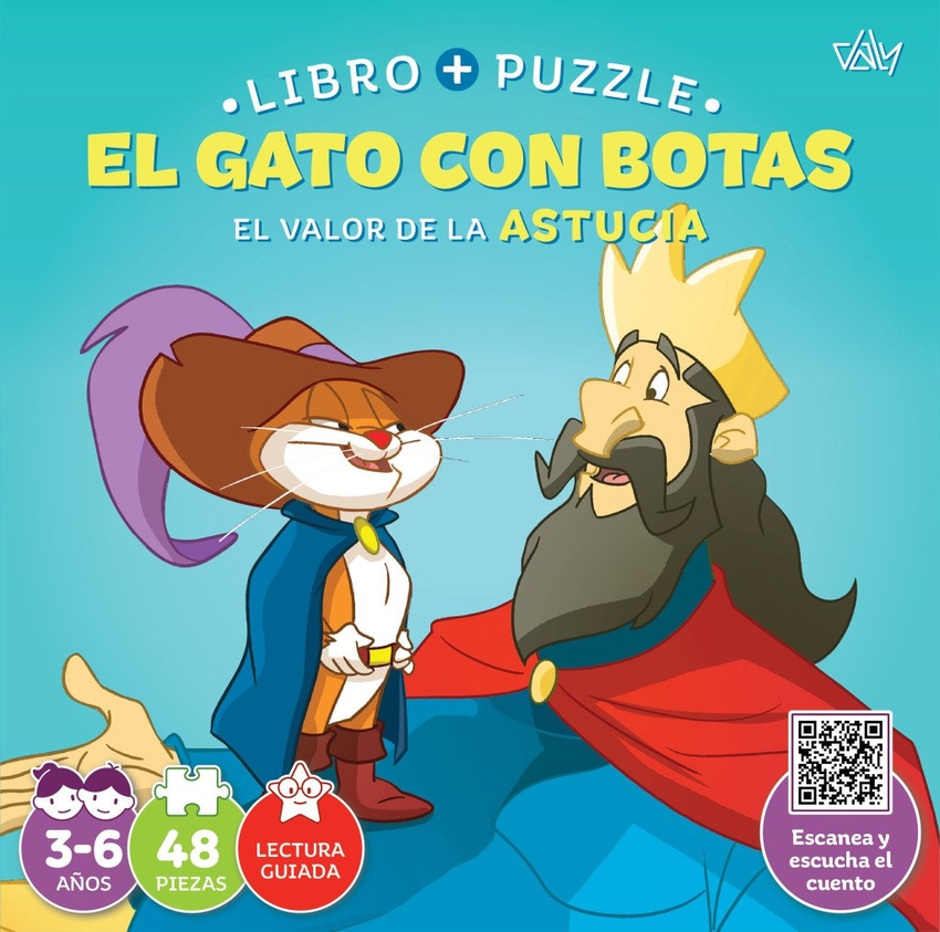 Gato con botas.(valor astucia).libro-puzzle 48 piezas