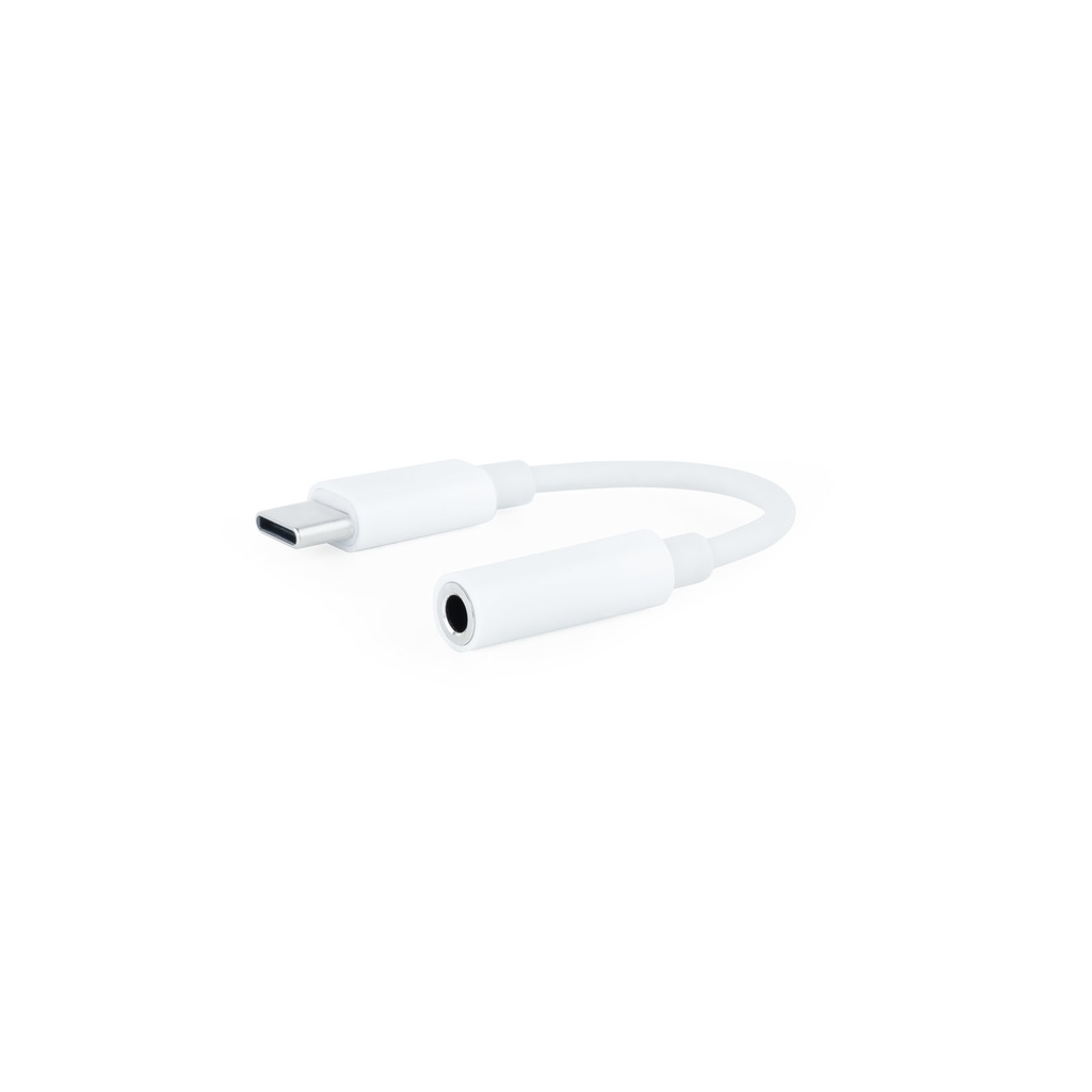 [10.24.1205-W] Cable Adaptador Audio USB-C/M a Jack 3.5/H, 11 cm, Blanco
