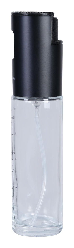 [OILSPRAY100MLBK] OILSPRAY100MLBK dispensador de aceite/vinagre 0,1 L Botella Vidrio, Plástico Negro, Transparente